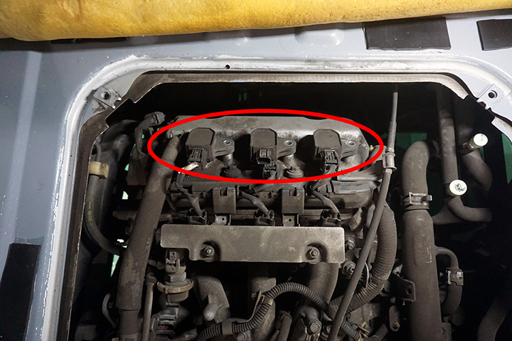 ホンダ アクティ　エンジン不調修理 スパークプラグ・イグニッションコイル交換